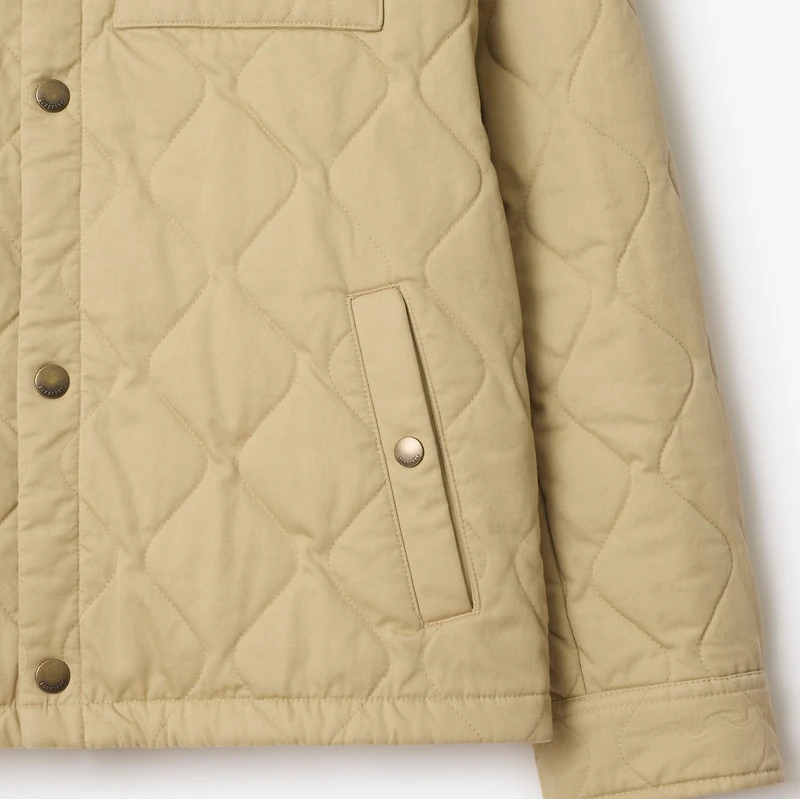 Quilted Gabardine Overshirt in Hamper beige - Men | Burberry® Official