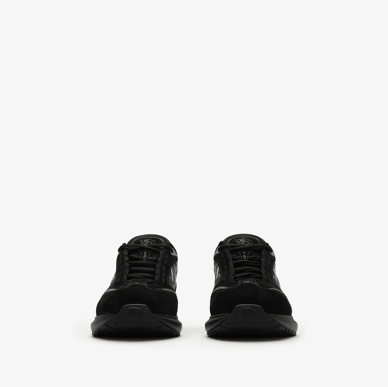 Nylon, Suede and Leather Eclipse Sneakers in Black - Men | Burberry® Official