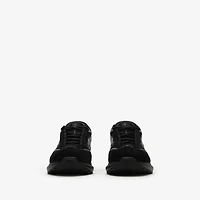 Nylon, Suede and Leather Eclipse Sneakers in Black - Men | Burberry® Official
