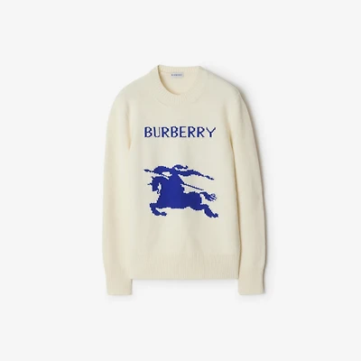 Knight Wool Cashmere Sweater in Off white - Women | Burberry® Official