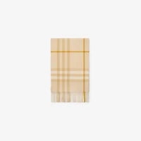 Check Cashmere Scarf in White denim | Burberry® Official