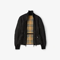 Micro Check-stitch Nylon Wakerley Jacket in Black - Women | Burberry® Official