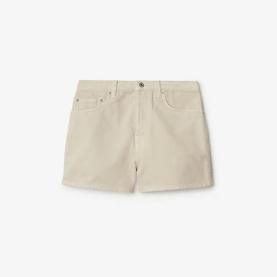 Denim Shorts in Oat - Women, Cotton | Burberry® Official