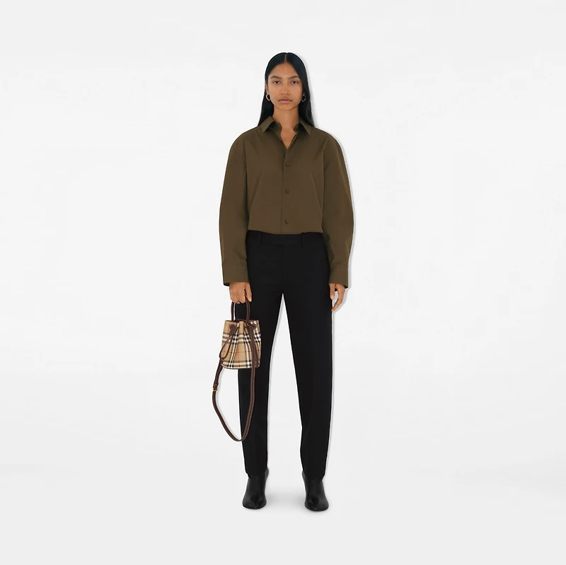Mini Check Bucket Bag in Archive beige/military - Women | Burberry® Official