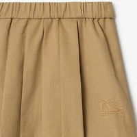 Pleated Cotton Blend Skirt in Sand | Burberry® Official
