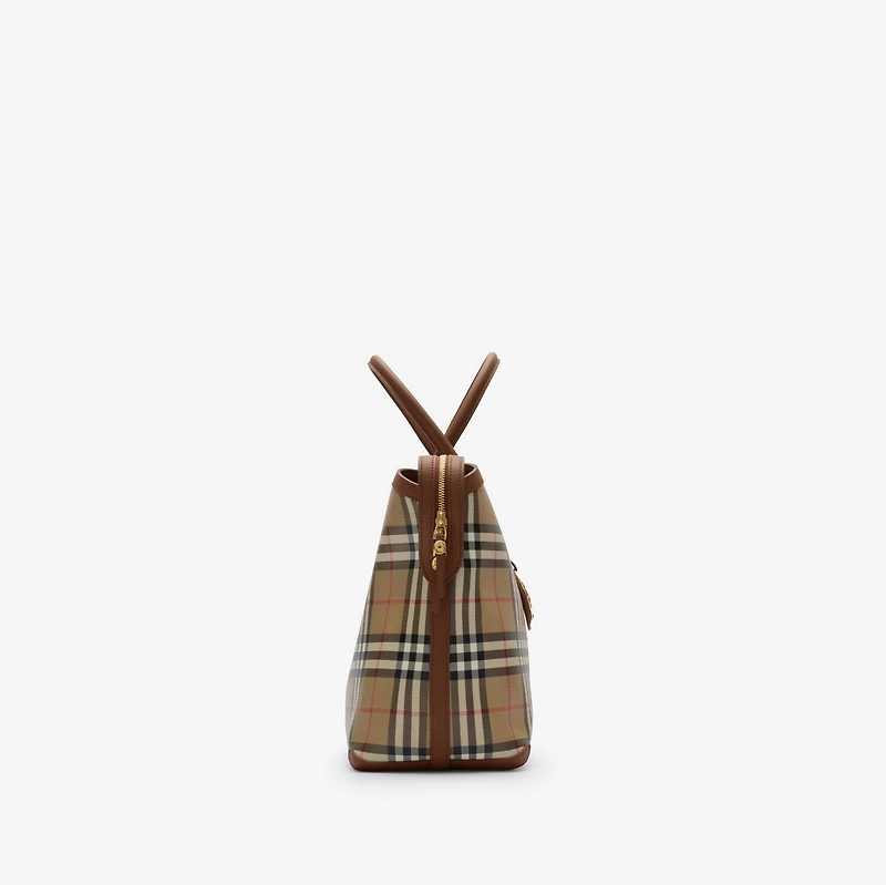 Check Zip Tote in Archive beige - Women