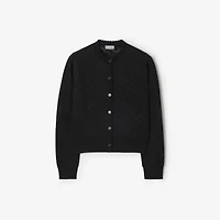 Check Wool Silk Cardigan in Black - Women | Burberry® Official