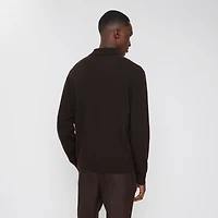 Long-sleeve Cashmere Blend Polo Shirt in Scorched brown - Men | Burberry® Official