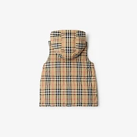 Check Nylon Puffer Gilet in Sand beige | Burberry® Official