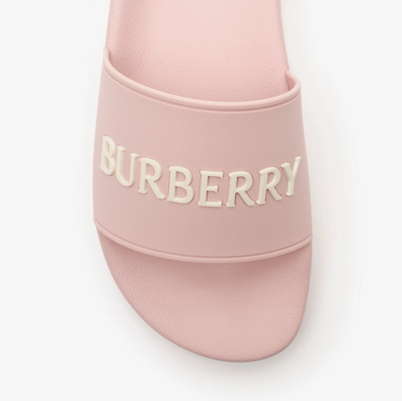 Logo Slides in Candy pink/dove beige - Women | Burberry® Official