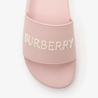 Logo Slides in Candy pink/dove beige - Women | Burberry® Official