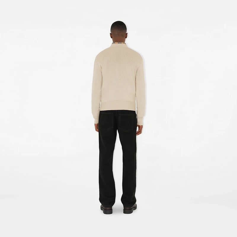 Check Label Wool Sweater in Nutmeg - Men | Burberry® Official
