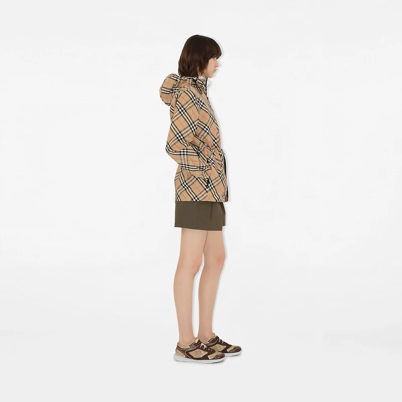 Check Lightweight Jacket in Sand - Women, Nylon | Burberry® Official