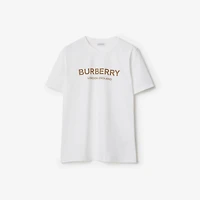 Logo Cotton T-shirt in White - Women | Burberry® Official