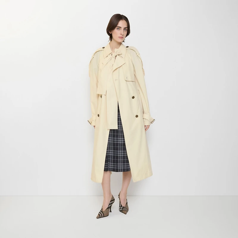 Long Canvas Trerose Trench Coat in Tundra beige - Women | Burberry® Official