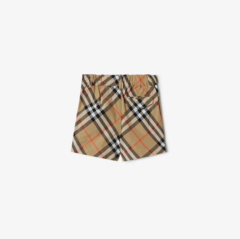 Check Cotton Shorts in Sand | Burberry® Official