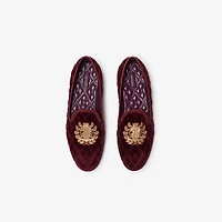 Quilted Velvet Estate Slippers​​ in Wine red - Women | Burberry® Official