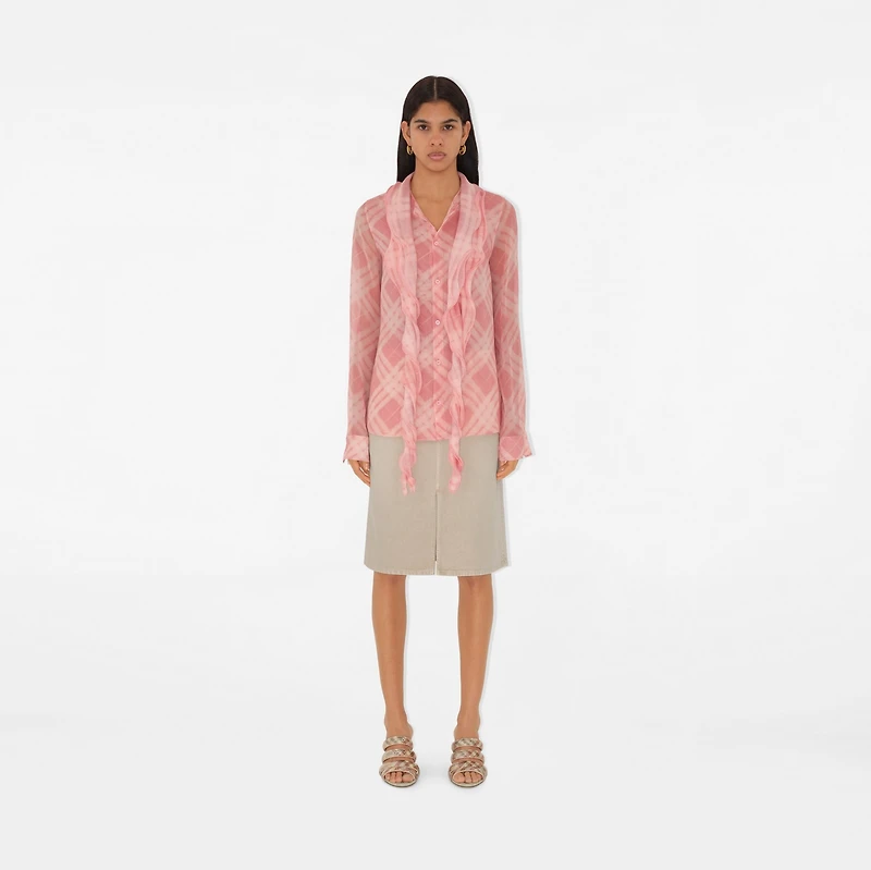 Check Mesh Mews Strap Mules in Gloss - Women | Burberry® Official