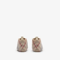 Check Cotton Blend Shoes in Pale stone - Children | Burberry® Official