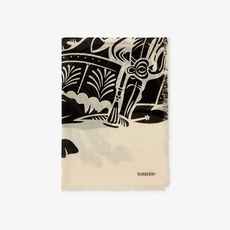 Wide EKD Wool Scarf in Calico | Burberry® Official