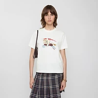EKD Cotton T-shirt in Chalk - Women | Burberry® Official