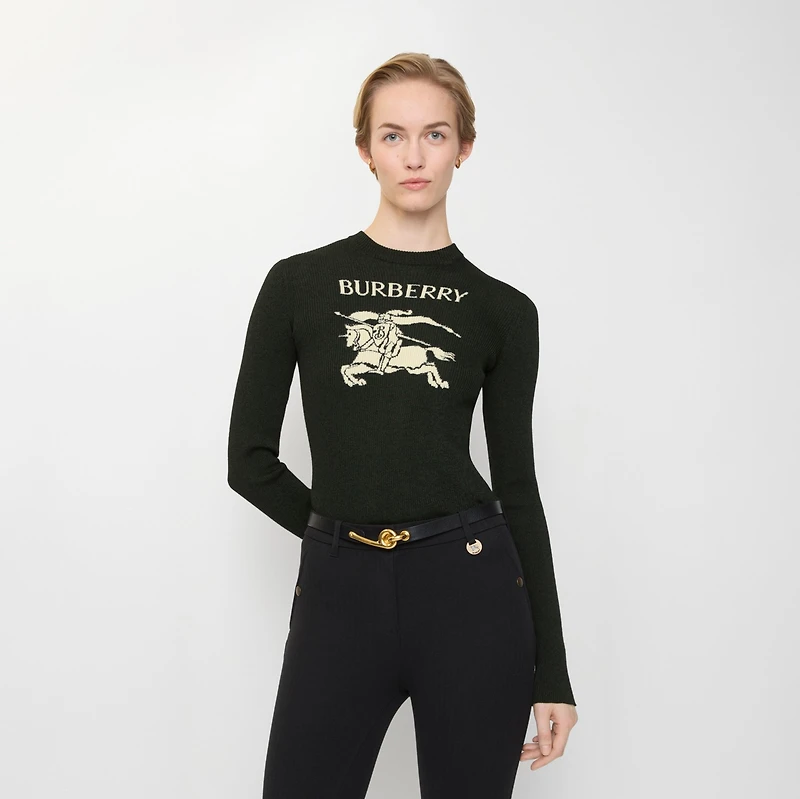 EKD Wool Silk Sweater in Black/green - Women | Burberry® Official