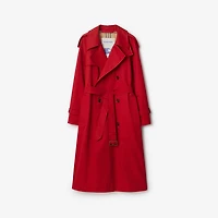 Long Castleford Trench Coat in Currant - Women, Cotton | Burberry® Official
