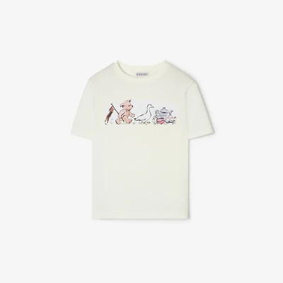 Thomas Bear and Friends Cotton T-shirt in Chalk white | Burberry® Official