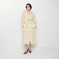 Long Canvas Trerose Trench Coat in Tundra beige - Women | Burberry® Official