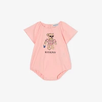 Beach Bear Cotton Bodysuit in Peony pink - Children | Burberry® Official