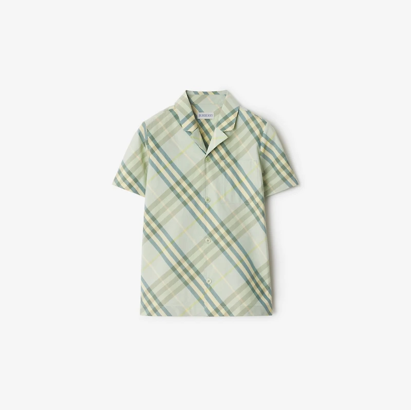 Check Cotton Shirt in Breeze | Burberry® Official