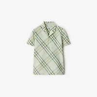 Check Cotton Shirt in Breeze | Burberry® Official