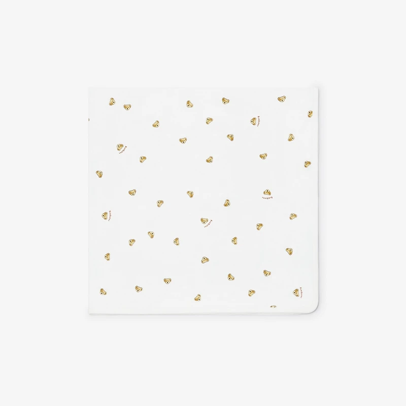 Thomas Bear Stretch Cotton Baby Blanket in White - Children | Burberry® Official