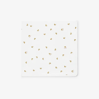 Thomas Bear Stretch Cotton Baby Blanket in White - Children | Burberry® Official