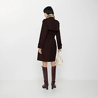 Mid-length Gabardine Castleford Trench Coat in Mahogany red - Women, Cotton Gabardine | Burberry® Official