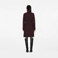 Mid-length Gabardine Kensington Trench Coat in Wine red - Women | Burberry® Official
