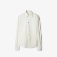 Slim Fit Cotton Silk Tuxedo Shirt in Natural white - Men | Burberry® Official