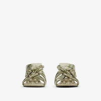 Check Mesh Cabana Maille Mules in Skylark - Women | Burberry® Official