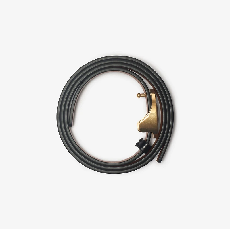 Thin Reversible Leather Oval Knight Stamp Belt​ in Black/hazel - Women | Burberry® Official