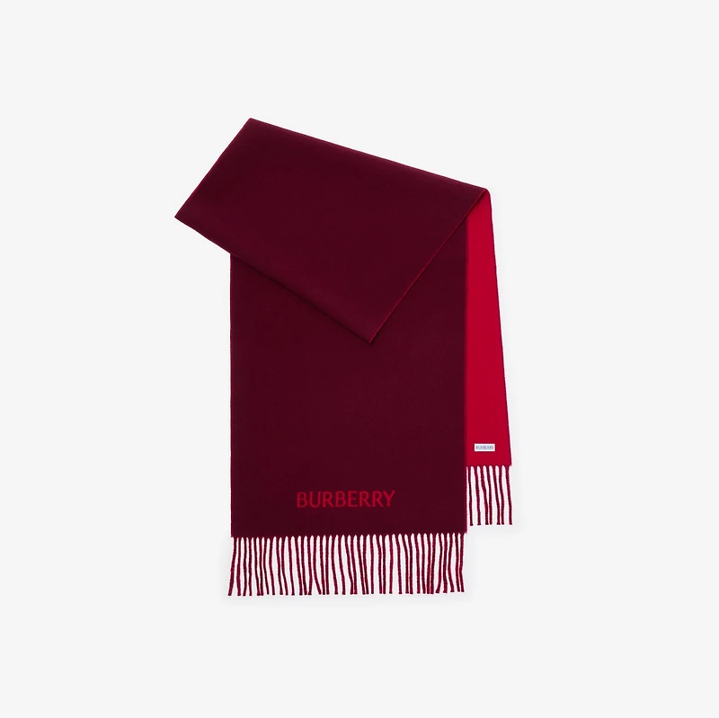 Reversible EKD Cashmere Scarf in Oxblood red | Burberry® Official