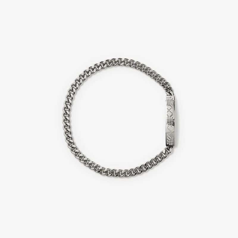 Engraved Check Chain Bracelet in Silver - Men | Burberry® Official