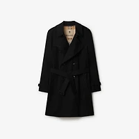 Mid-length Kensington Heritage Trench Coat in Black - Men, Cotton Gabardine | Burberry® Official