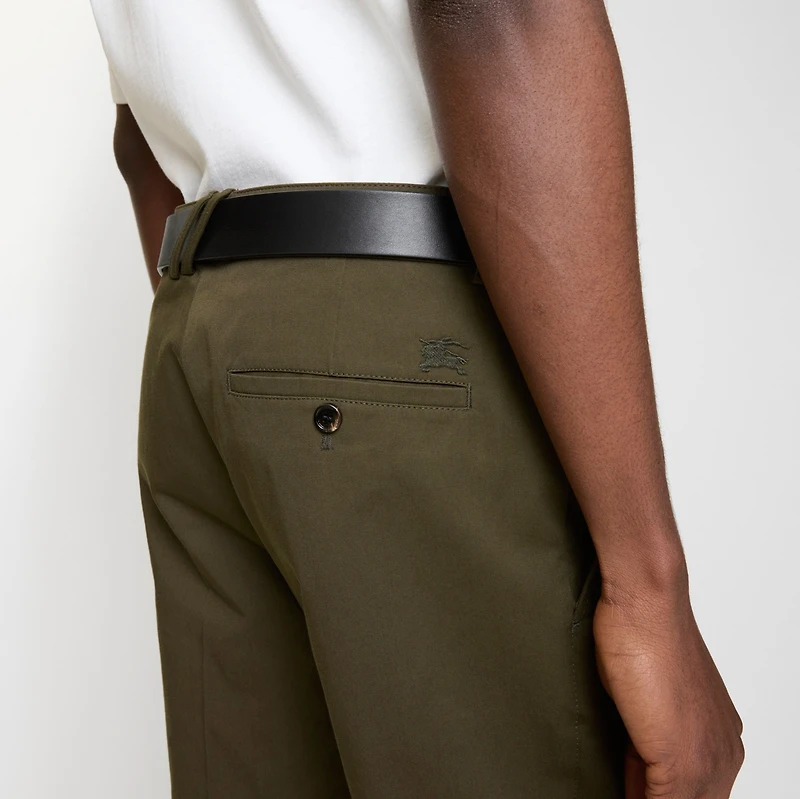 Cotton Twill Chinos in Marsh green - Men | Burberry® Official