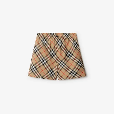 Check Shorts in Sand - Women