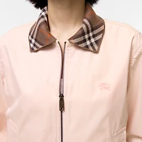 Cropped Tropical Gabardine Hayfield Harrington Jacket in Compact pink - Women | Burberry® Official