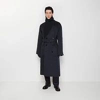 Wool Mohair Blend Coat in Night melange - Men | Burberry® Official