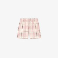 Check Cotton Shorts in Flora pink | Burberry® Official