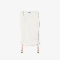 Festival Cotton Blend Tank Top in Chalk white - Women | Burberry® Official