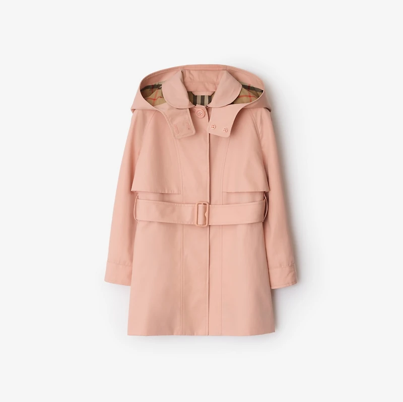 Cotton Hooded Trench Coat in Slipper | Burberry® Official