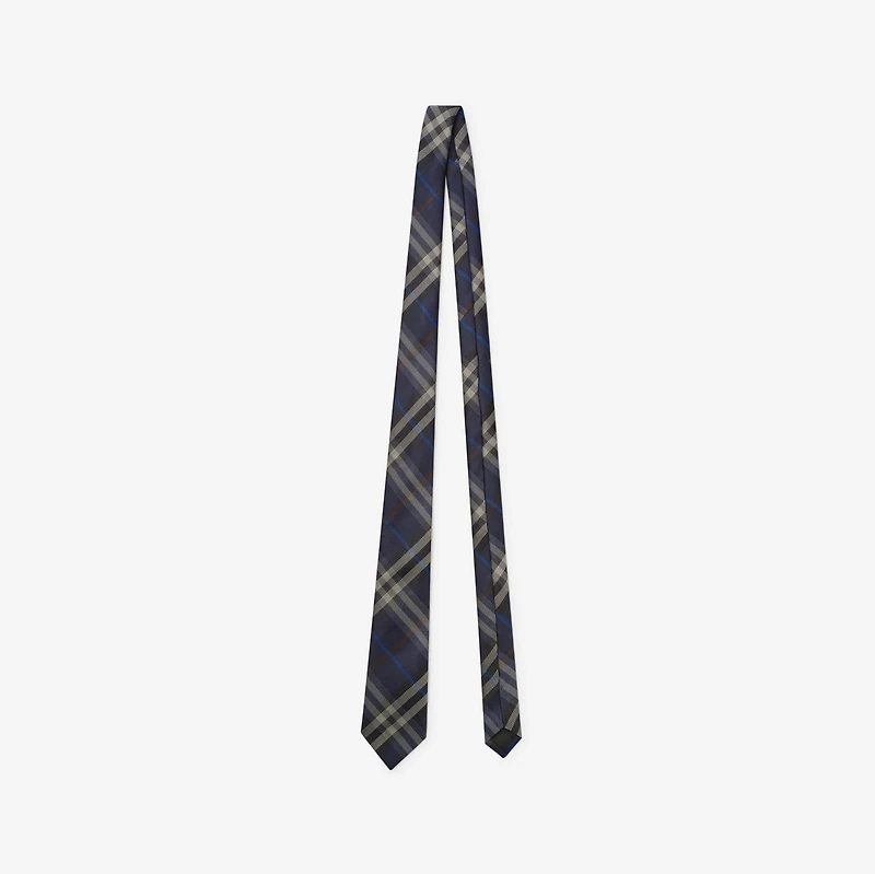 Check Silk Tie in Pilot blue - Men | Burberry® Official